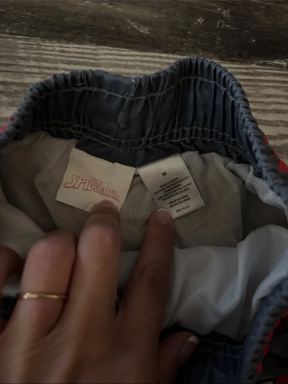 Spiderman Gray and Red Swim Shorts